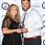 Jarrod Nunnelley accepts the New Business of the Year Award for AL's Fun Center. Others nominated include: Barton Esthetic & Family Dentistry, Advent Health, Five Star Hearing, Sun & Shades and Vision Studios.